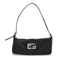 Fendi Black Zucca Monogram Baguette