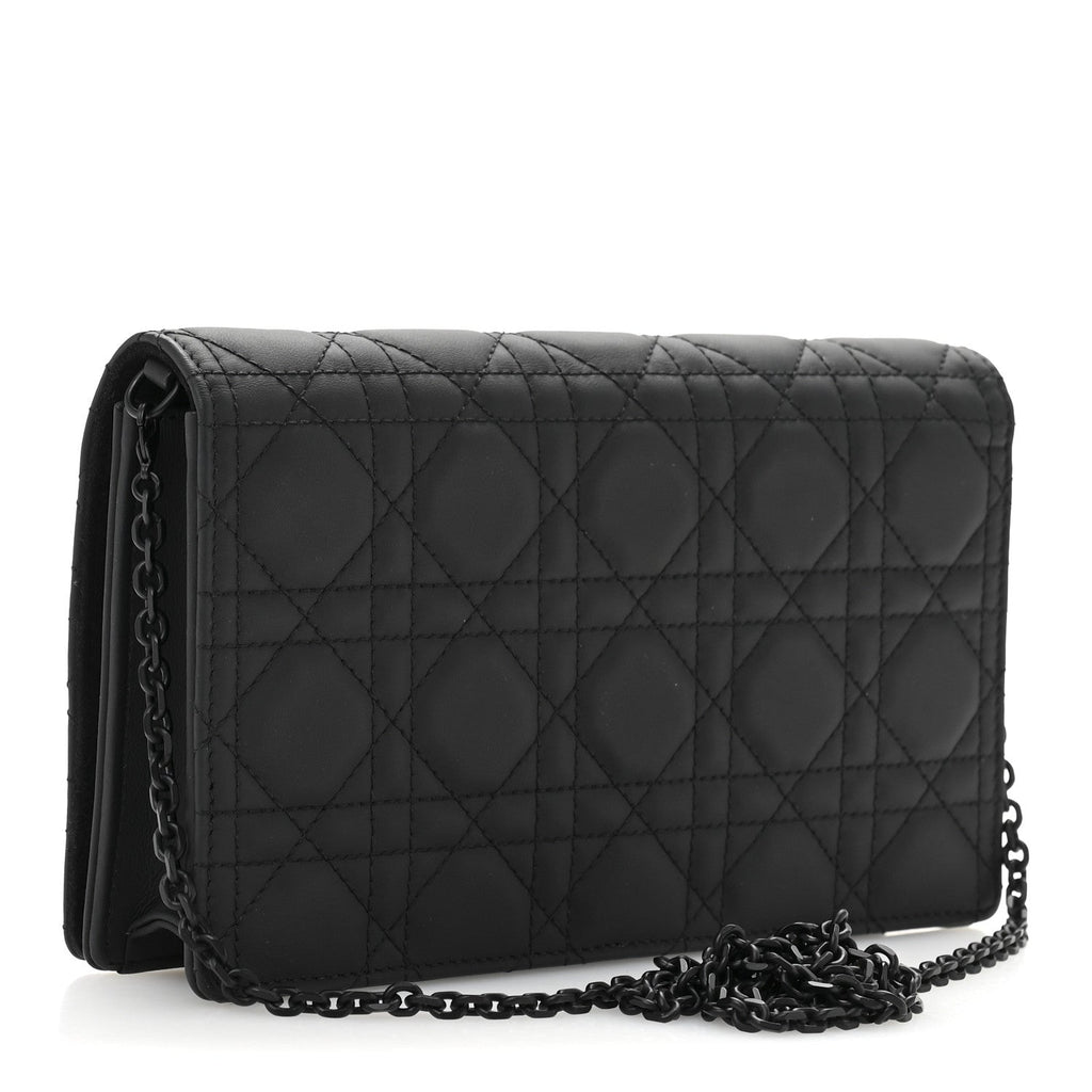Dior Matte Black Cannage Pouch