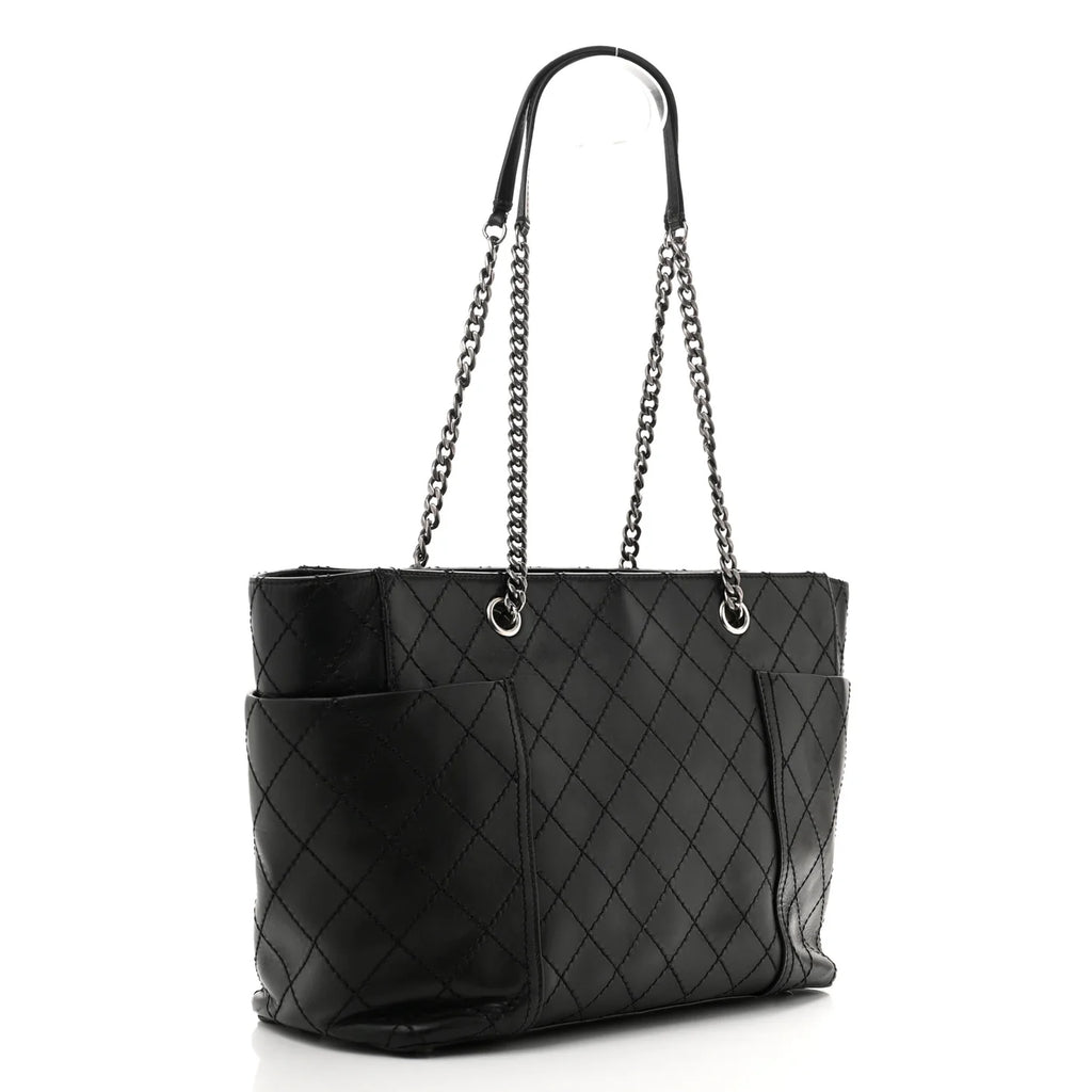Chanel Black Quilted Leather Tote