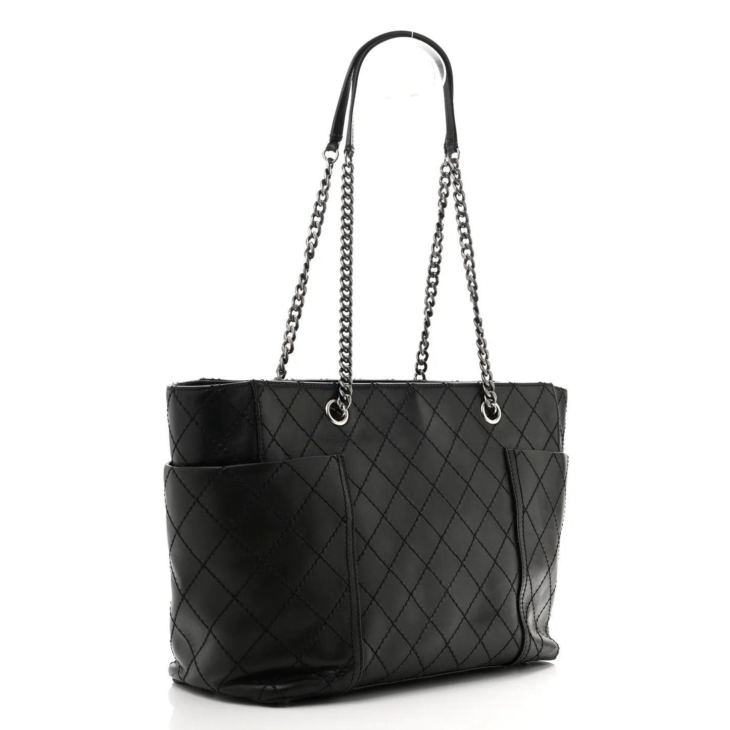 Chanel Black Quilted Leather Tote