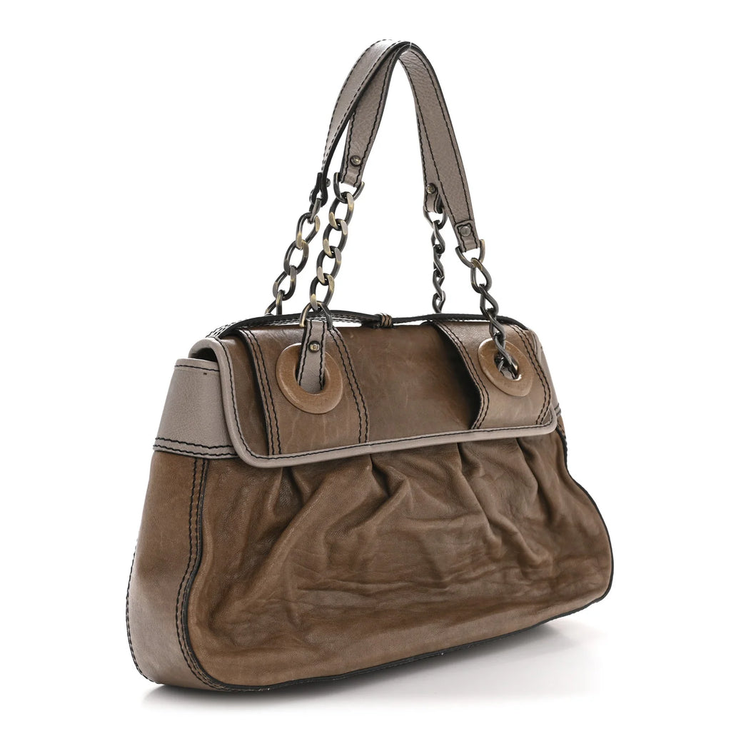 Fendi Two-Tone Leather B. Bag