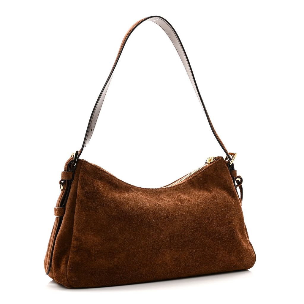 Prada Brown Suede Shoulder Bag