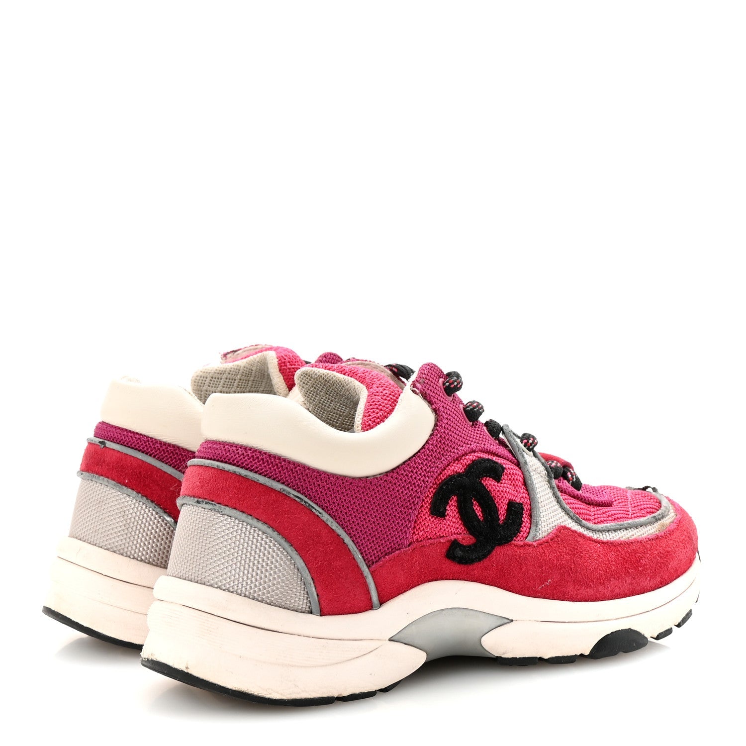Chanel Pink Suede CC Sneakers