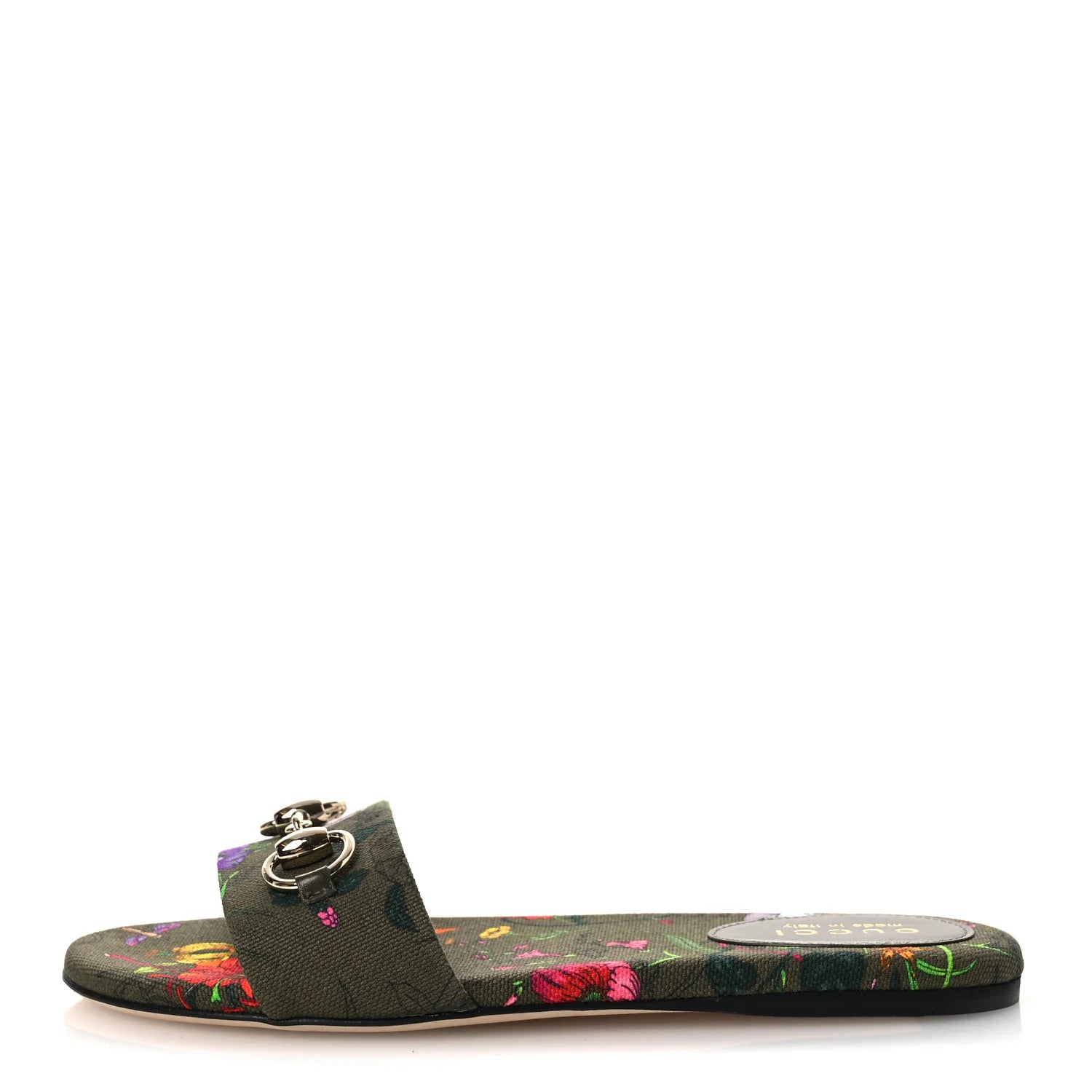 Gucci Floral Horsebit Slide Sandals