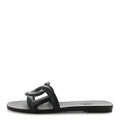 Hermes Black Leather Extra Sandals