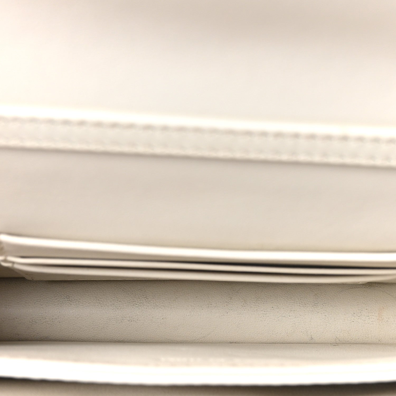 Dior White Cannage Leather Pouch
