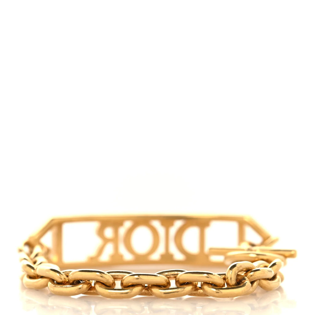 Dior Gold Crystal Logo Bracelet