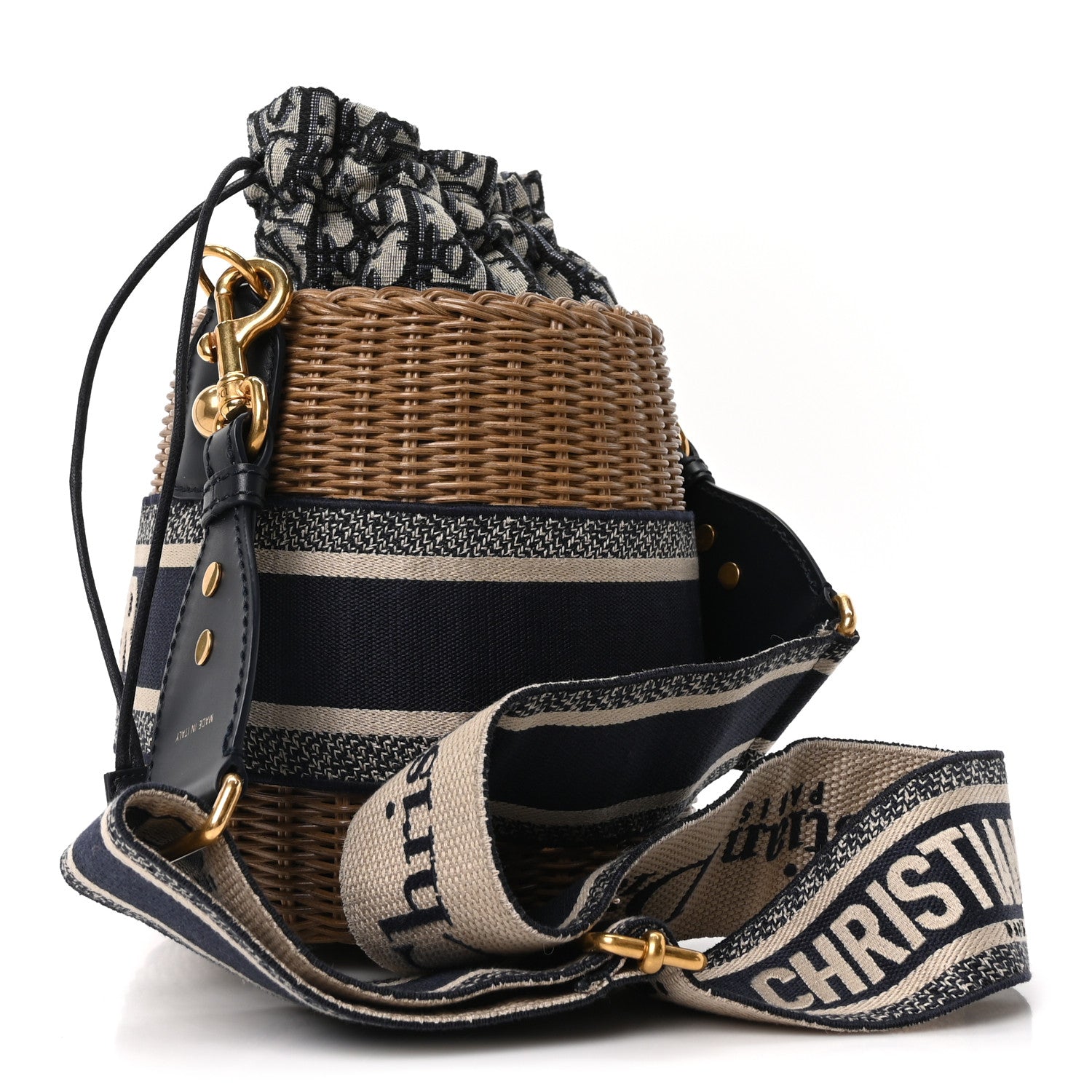 Dior Wicker Logo Bucket Bag