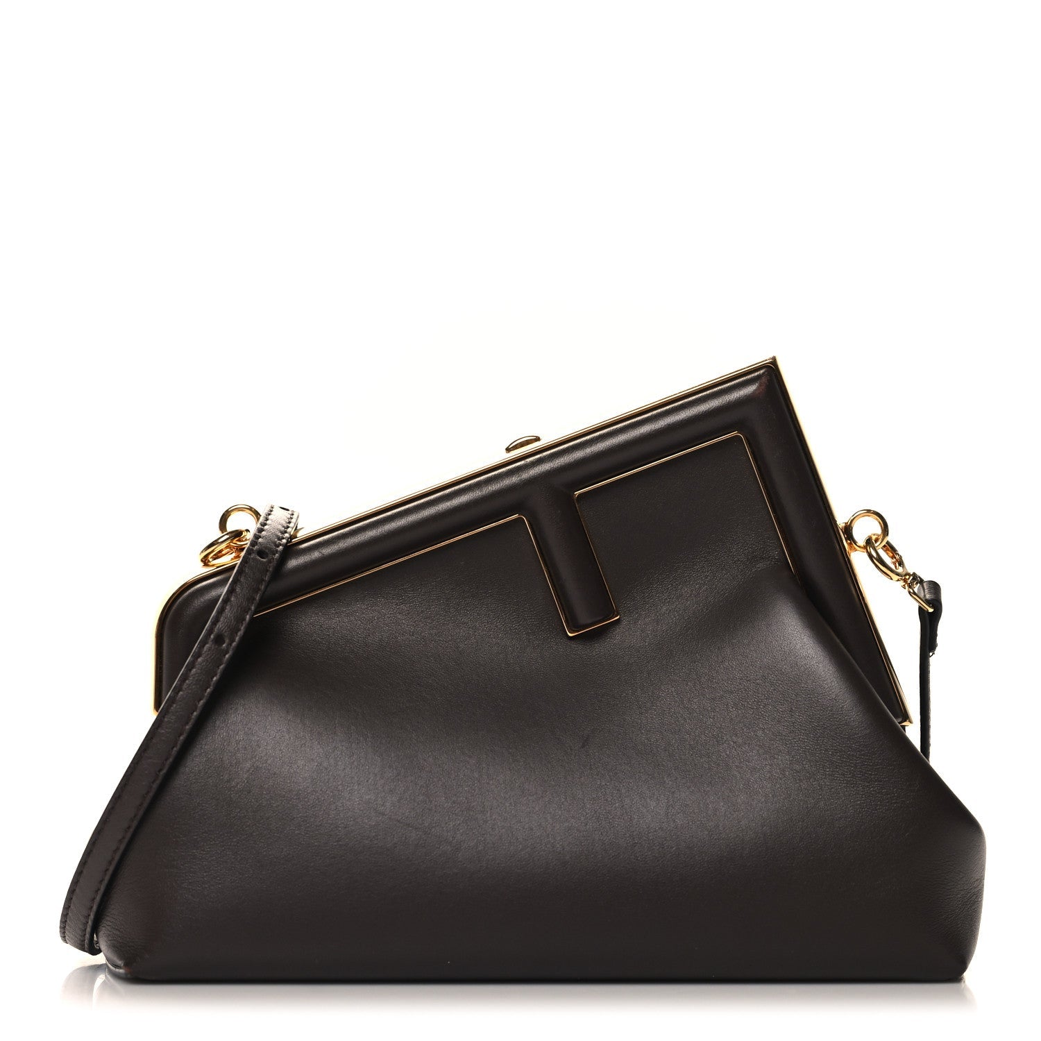 Fendi First Brown Leather Clutch