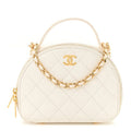 Chanel White Quilted Leather Bag