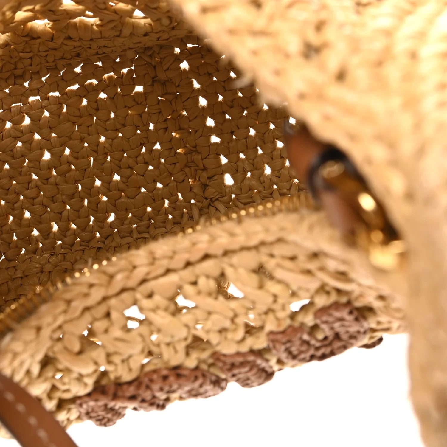 Miu Miu Beige Raffia Crochet Bag