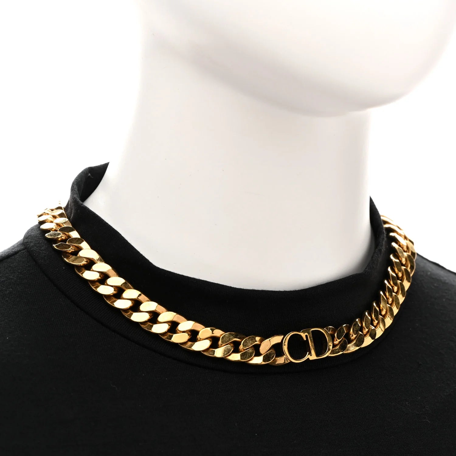 Dior Gold CD Curb Necklace