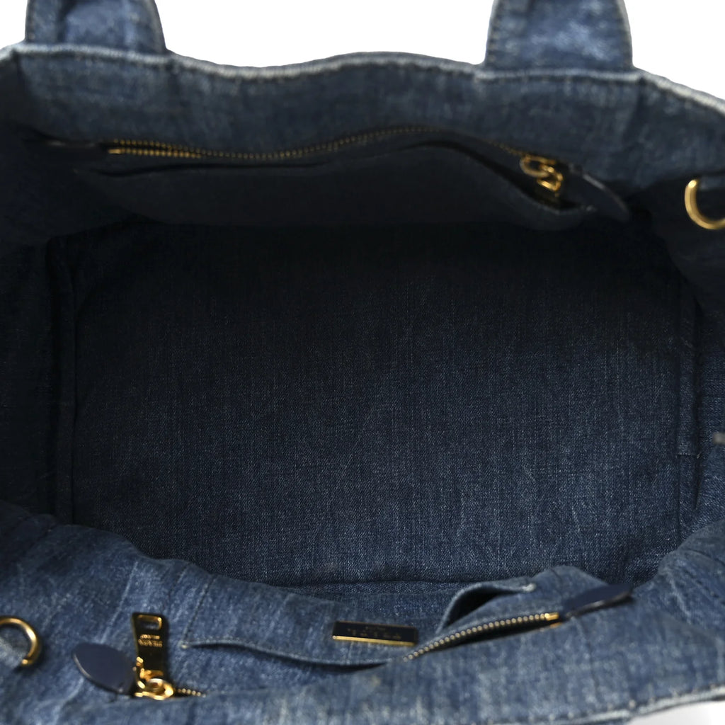 Prada Blue Denim Canapa Tote