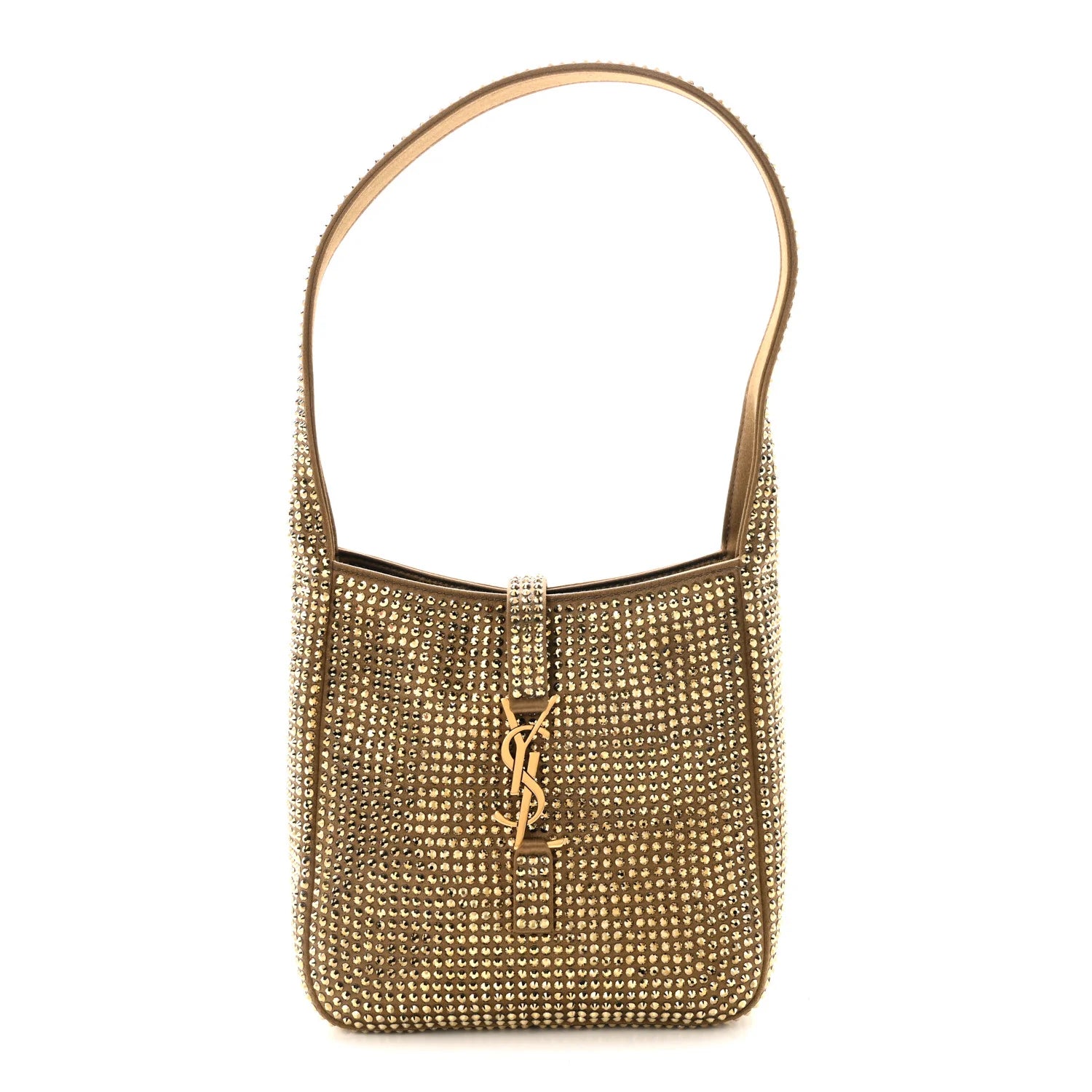 Saint Laurent Gold Crystal Hobo