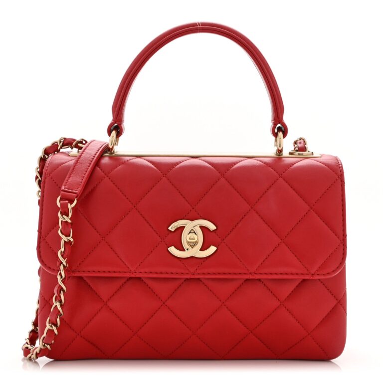 Chanel Red Quilted Leather Bag