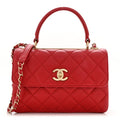 Chanel Red Quilted Leather Bag