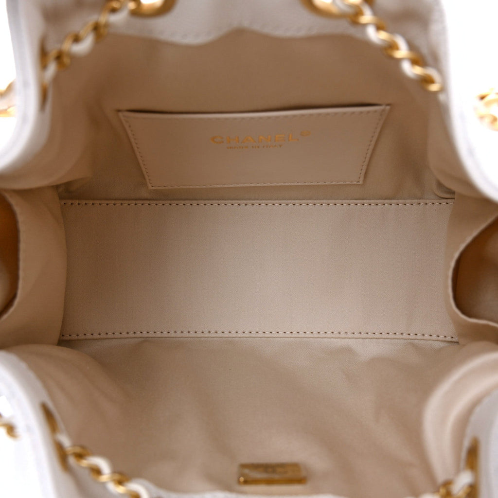 Chanel White Quilted Leather Bag