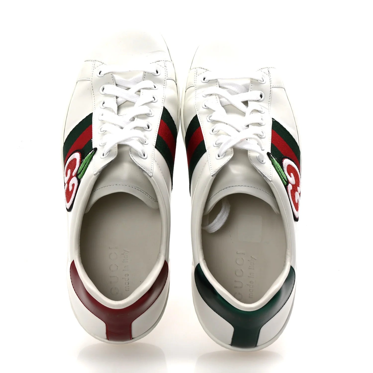Gucci White Leather Cherry Ace Sneakers