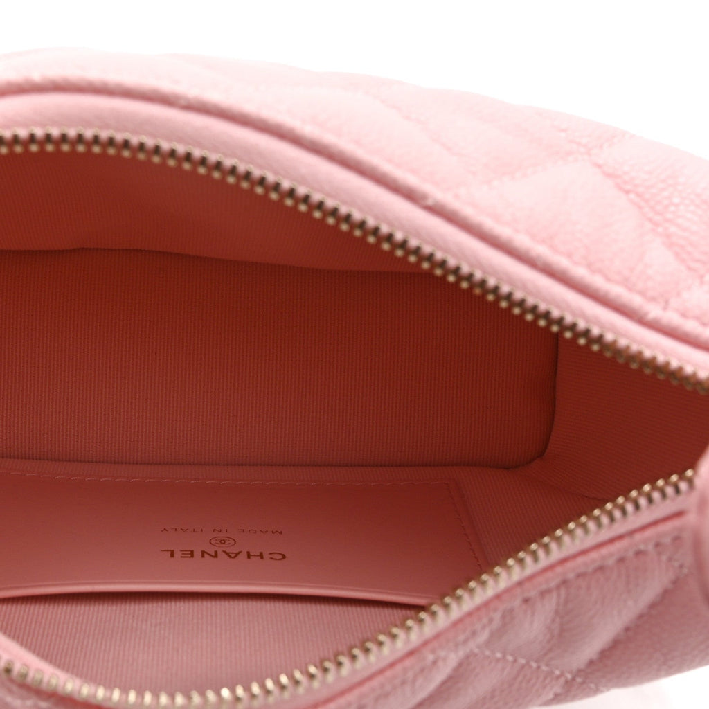 Chanel Pink Quilted Caviar Hobo