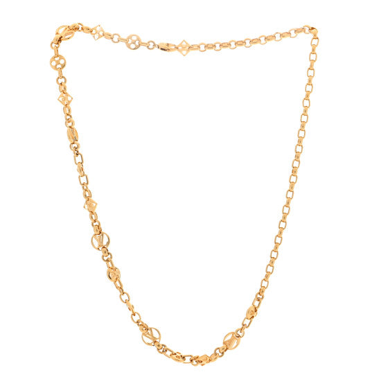 Louis Vuitton Gold Monogram Charm Necklace