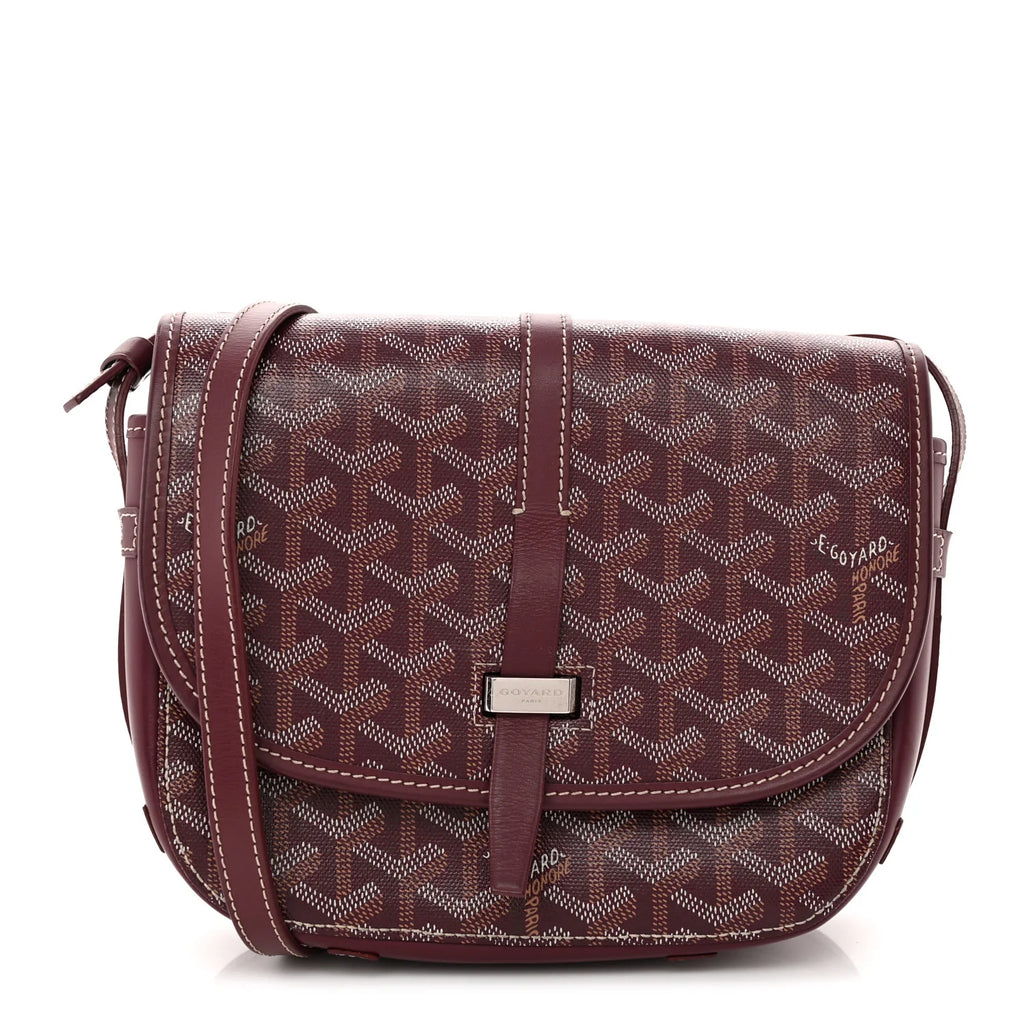 Goyard Burgundy Goyardine Belvedere Bag