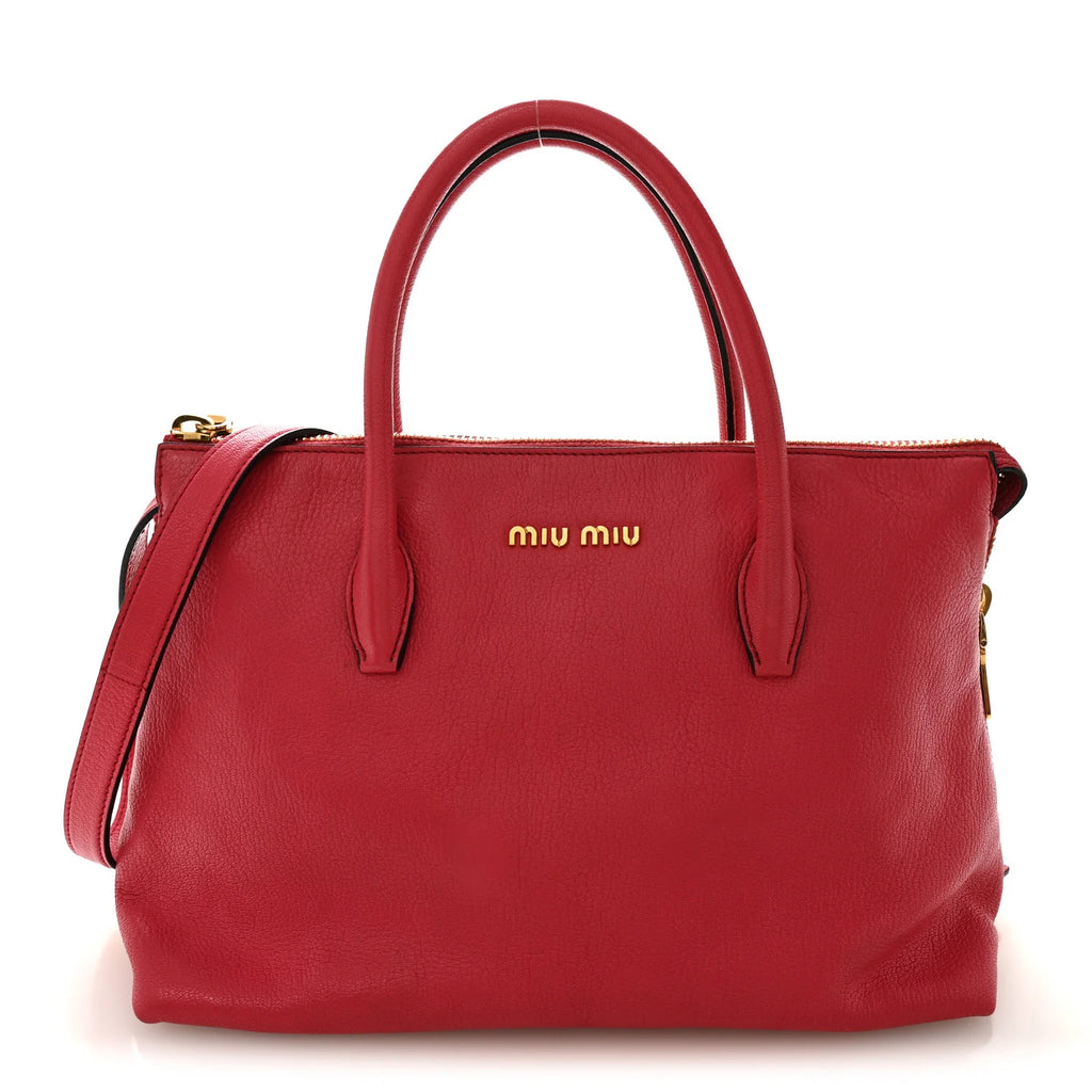 Miu Miu Red Leather Tote