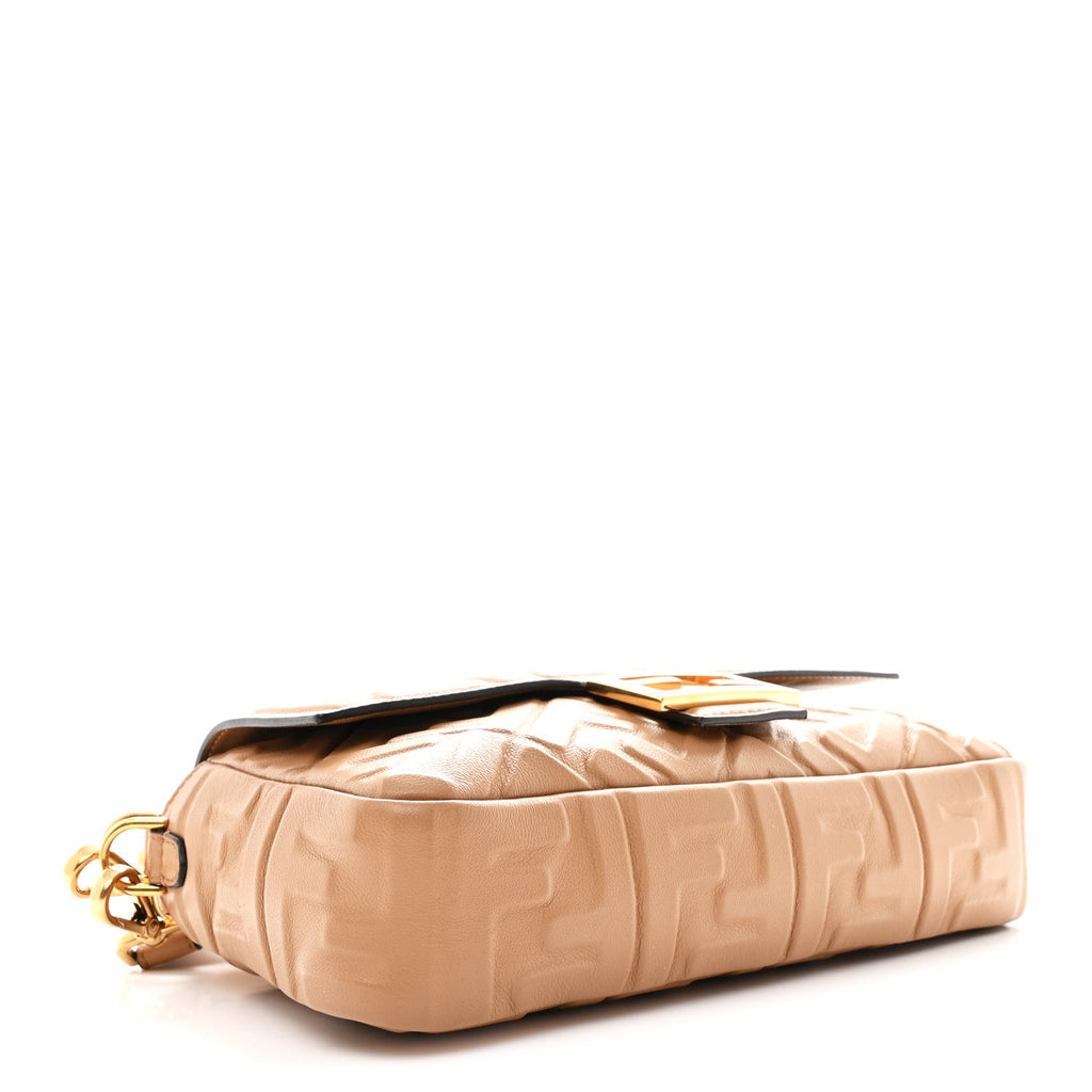 Fendi Tan Embossed Leather Baguette