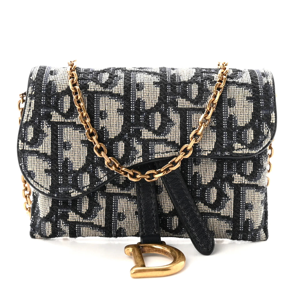 Dior Blue Oblique Jacquard Saddle