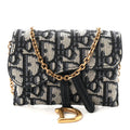Dior Blue Oblique Jacquard Saddle