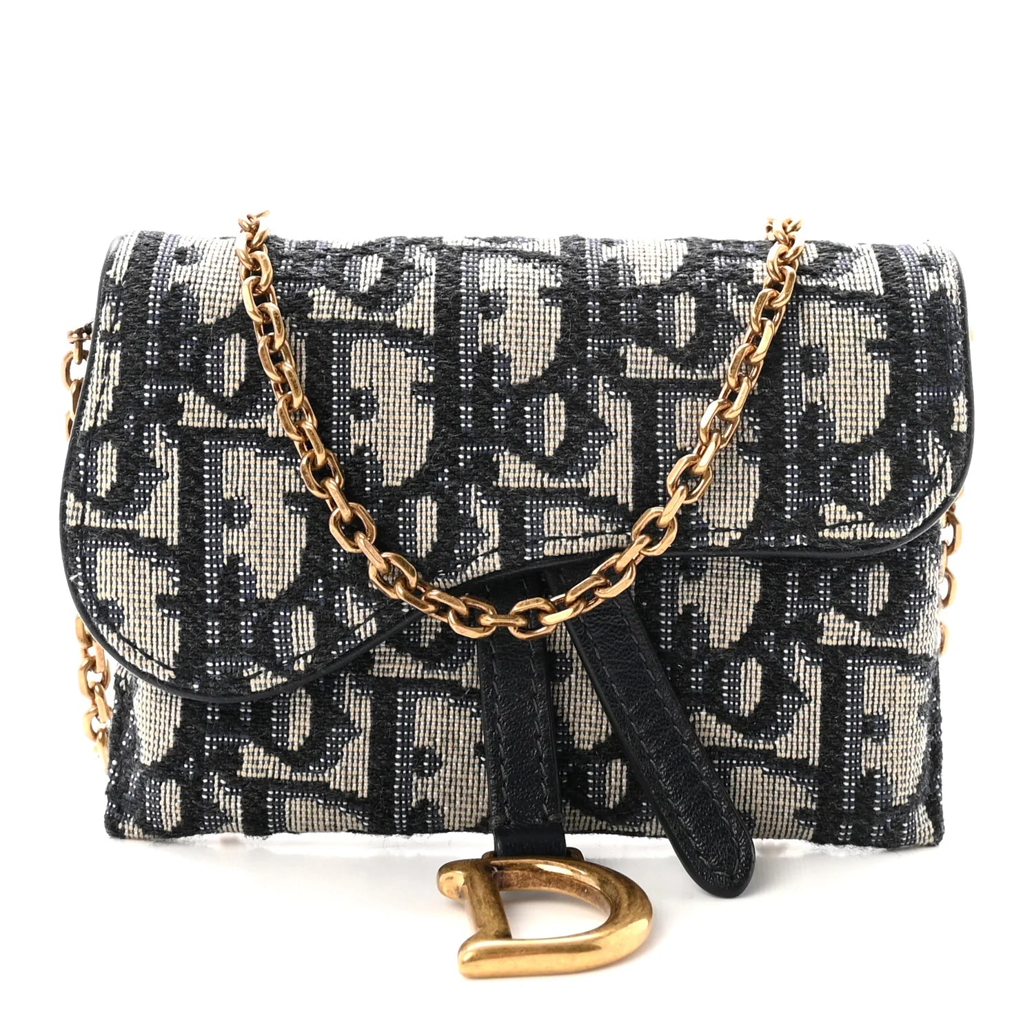 Dior Blue Oblique Jacquard Saddle
