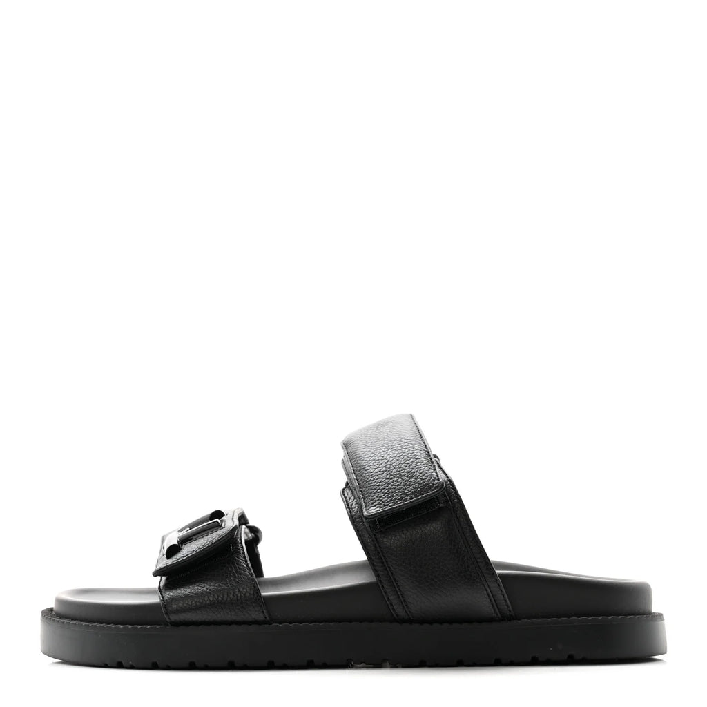 Louis Vuitton Black Grained Sandals
