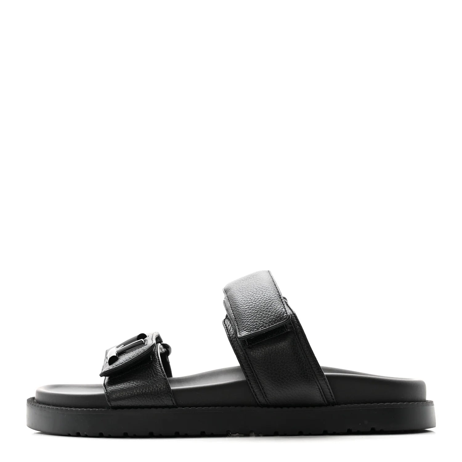 Louis Vuitton Black Grained Sandals