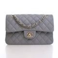 Chanel Grey Quilted Caviar Flap