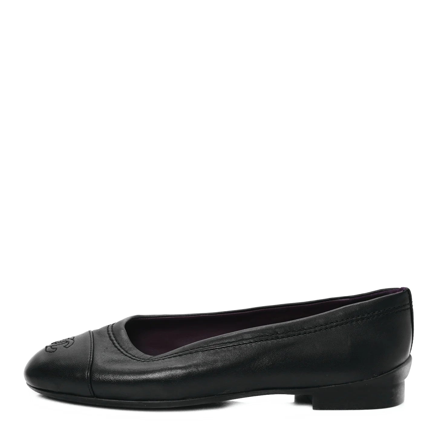Chanel Black Leather Ballet Flats