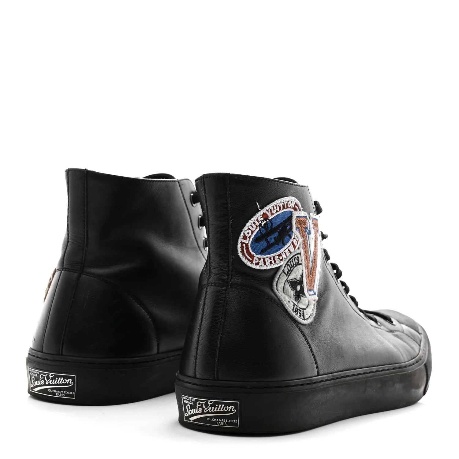 Louis Vuitton Black Leather High-Top