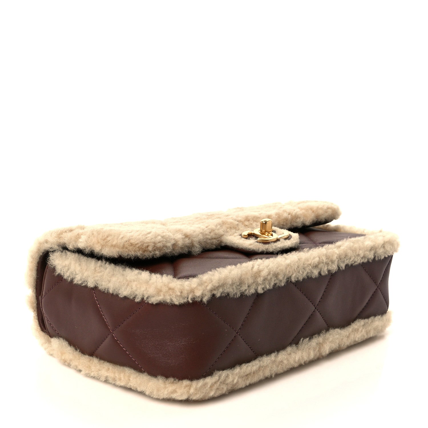 Chanel Beige Shearling Quilted Bag