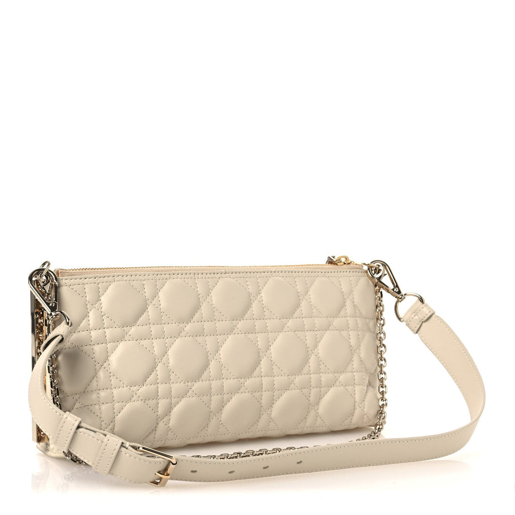 Dior Cream Cannage Leather Pouch
