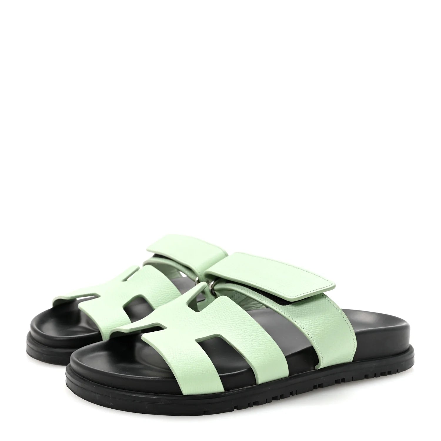 Hermes Mint Grained Chypre Sandals
