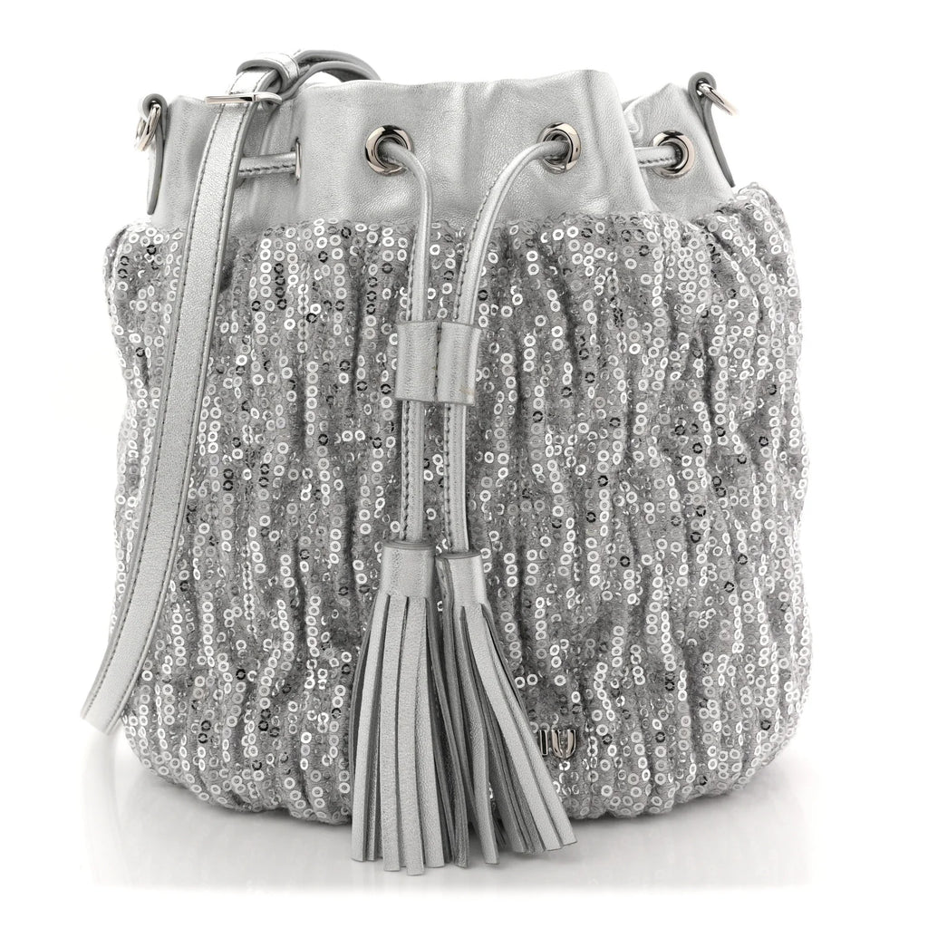 Miu Miu Silver Sequin Bucket