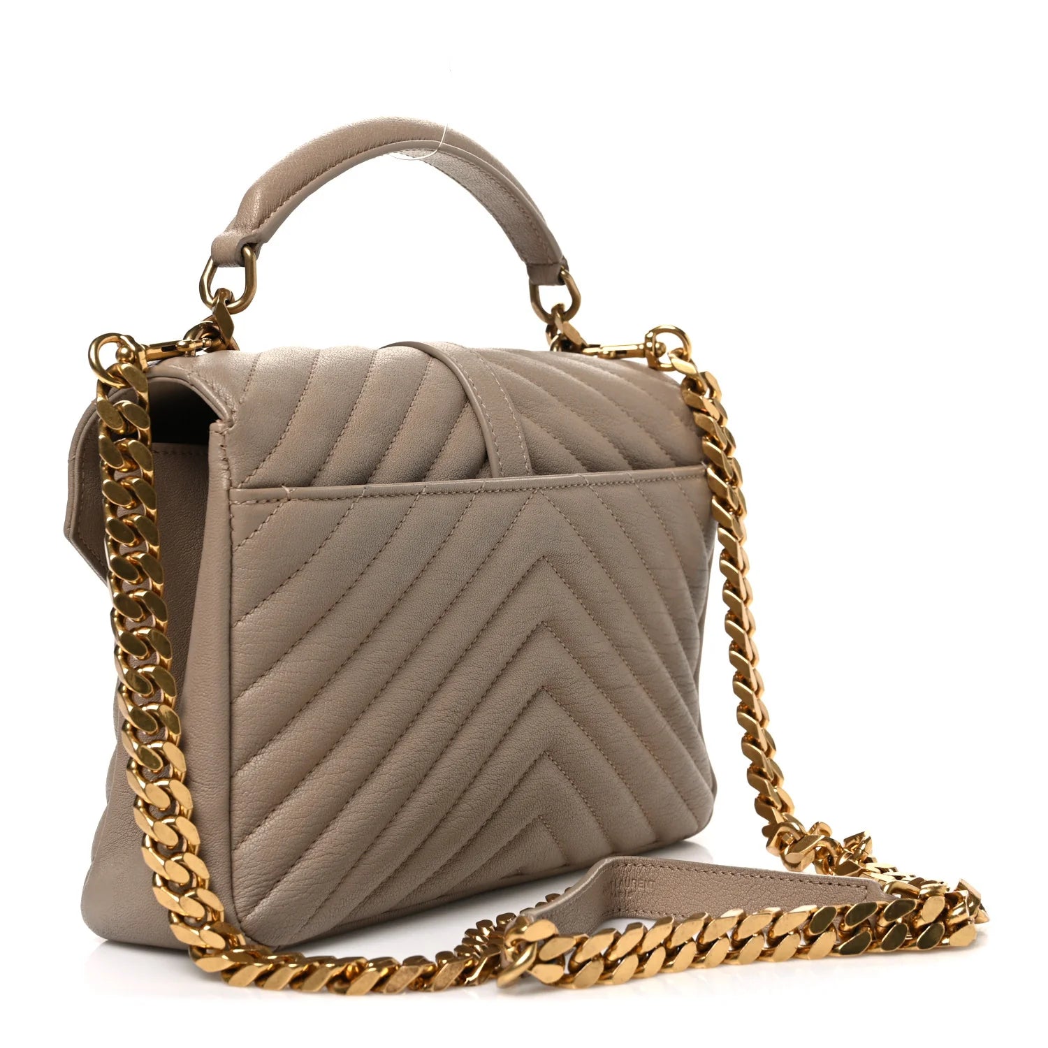 Saint Laurent Taupe Quilted College