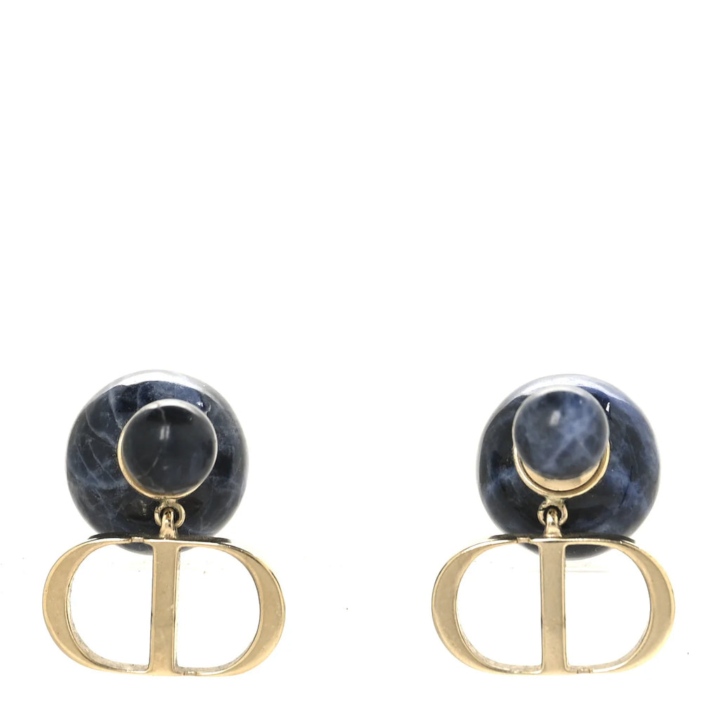 Dior Blue Tribal Logo Earrings