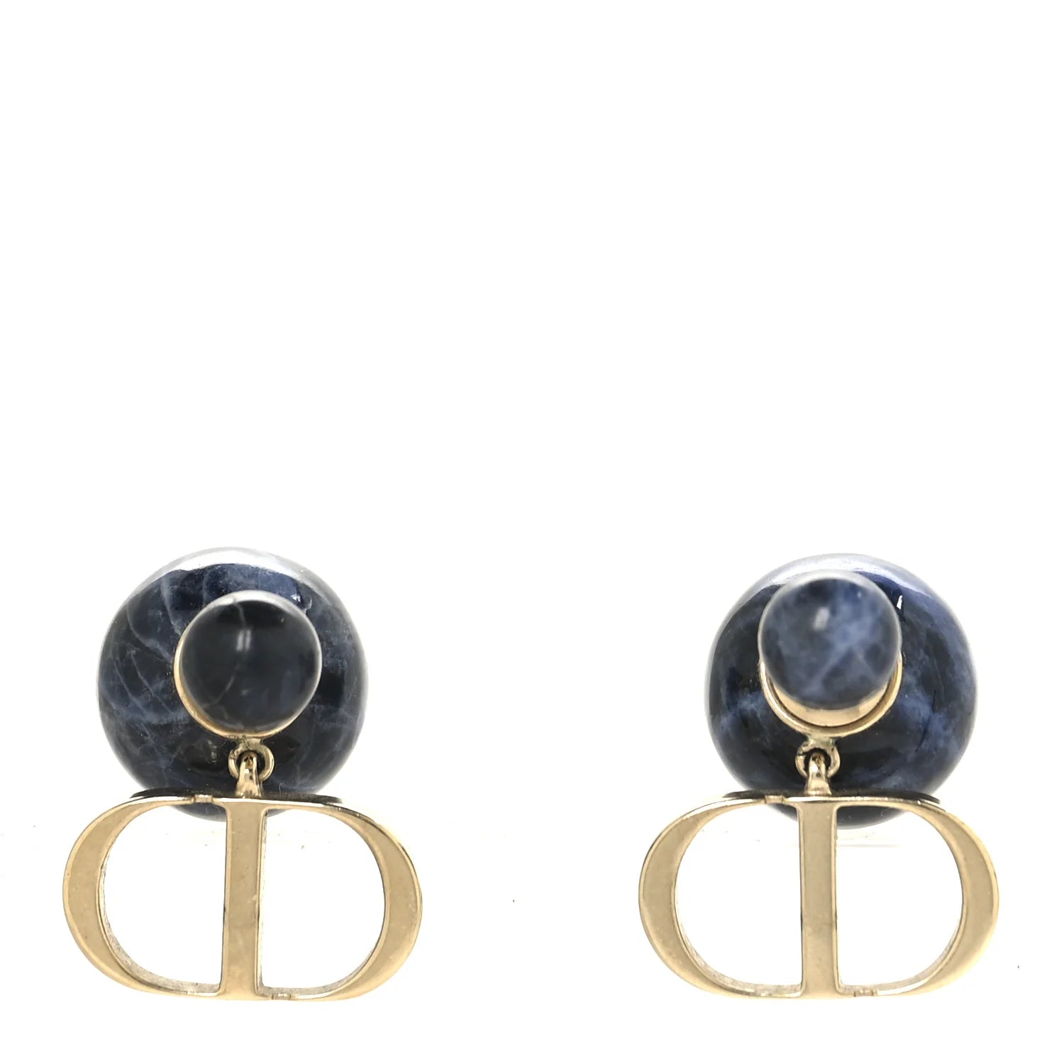 Dior Blue Tribal Logo Earrings