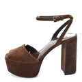Prada Brown Suede Platform Sandals