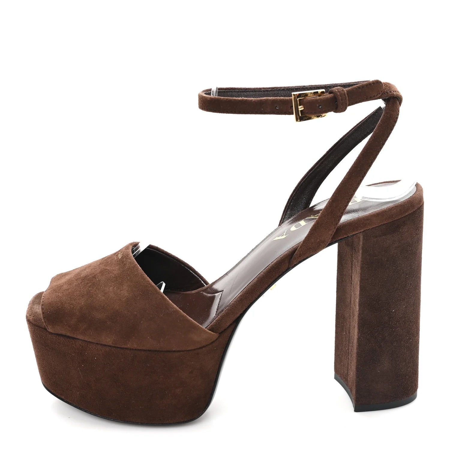 Prada Brown Suede Platform Sandals