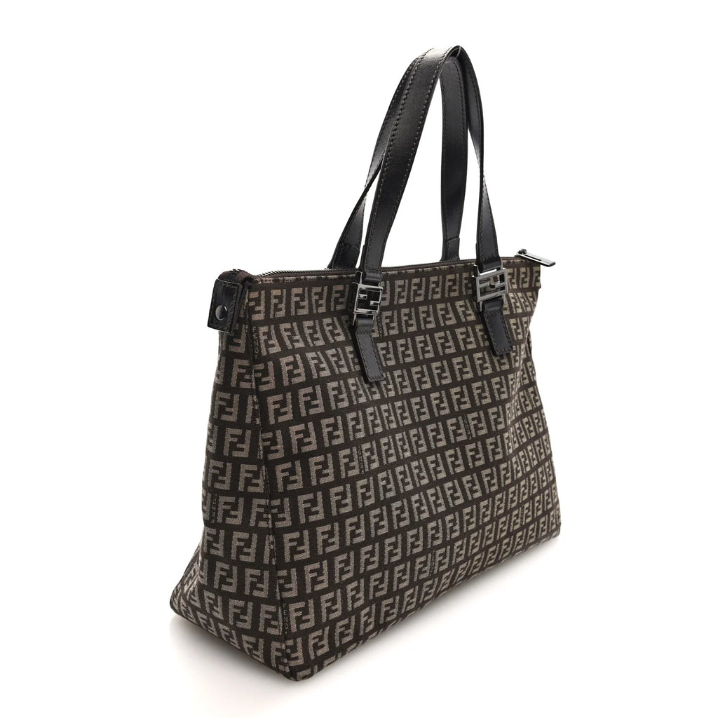 Fendi Black Zucchino Canvas Tote