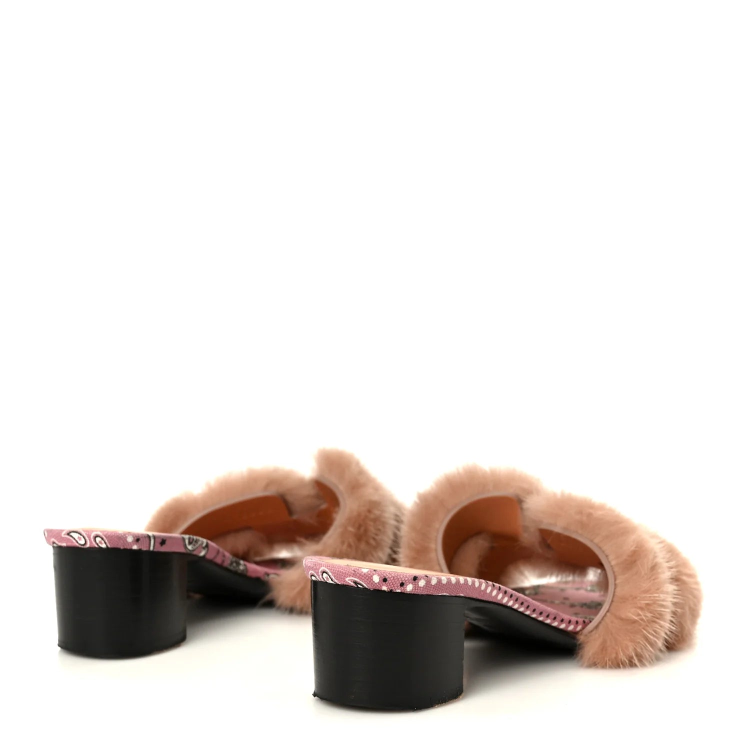 Gucci Pink Mink Fur Mules
