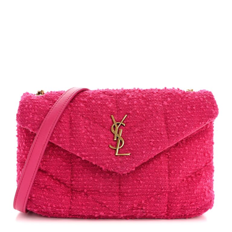 Saint Laurent Pink Bouclé Bag