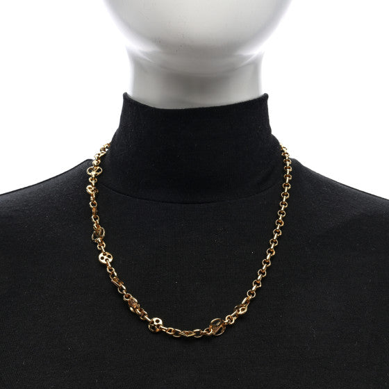 Louis Vuitton Gold Monogram Charm Necklace