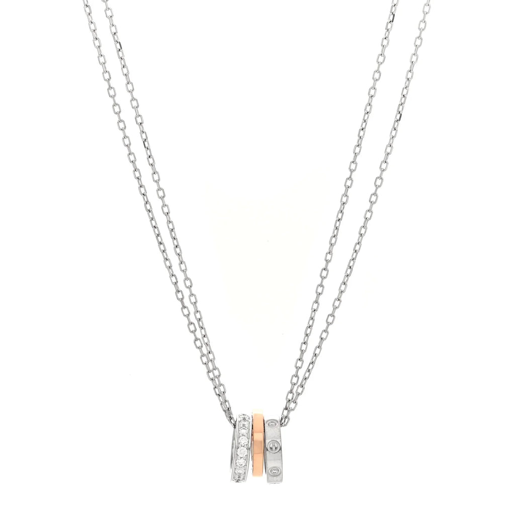 Cartier Diamond Tricolor Love Necklace