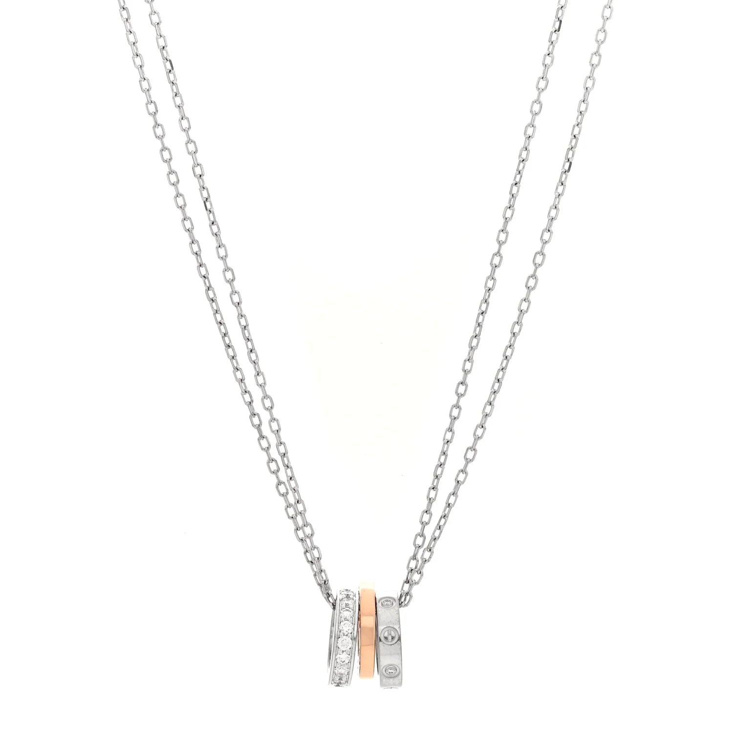 Cartier Diamond Tricolor Love Necklace